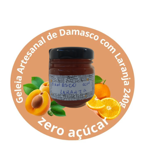 Geleia Artesanal de Damasco com Laranja Zero Açúcar